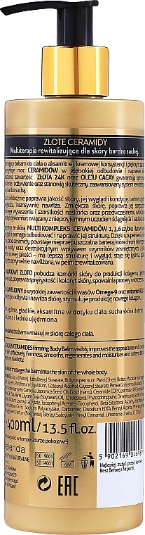 Straffende Körperlotion mit Ceramiden, 24K Gold und Kamelienöl - Bielenda Golden Ceramides Firming Body Balm — Bild N2