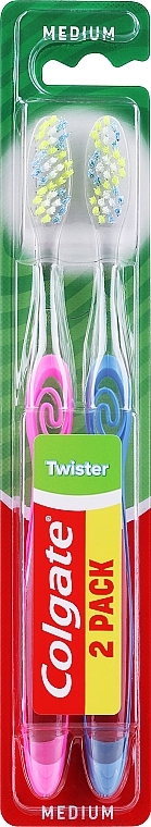 Zahnbürste mittel Twister rosa, blau 2 St. - Colgate Twister Medium — Bild N1