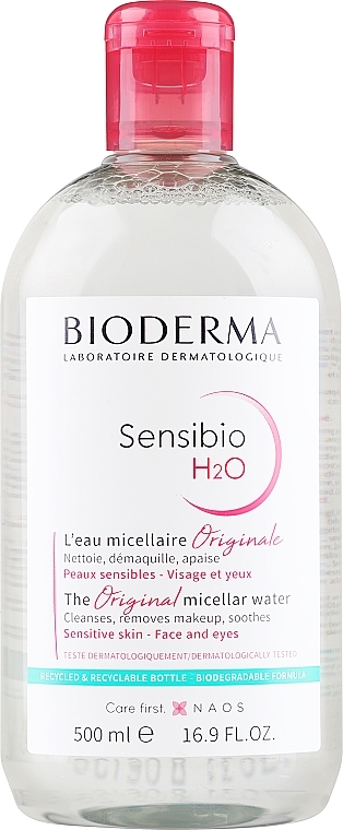 Mildes beruhigendes Mizellen-Reinigungswasser zum Abschminken für empfindliche und allergische Haut - Bioderma Sensibio H2O Micellaire Solution — Bild N2