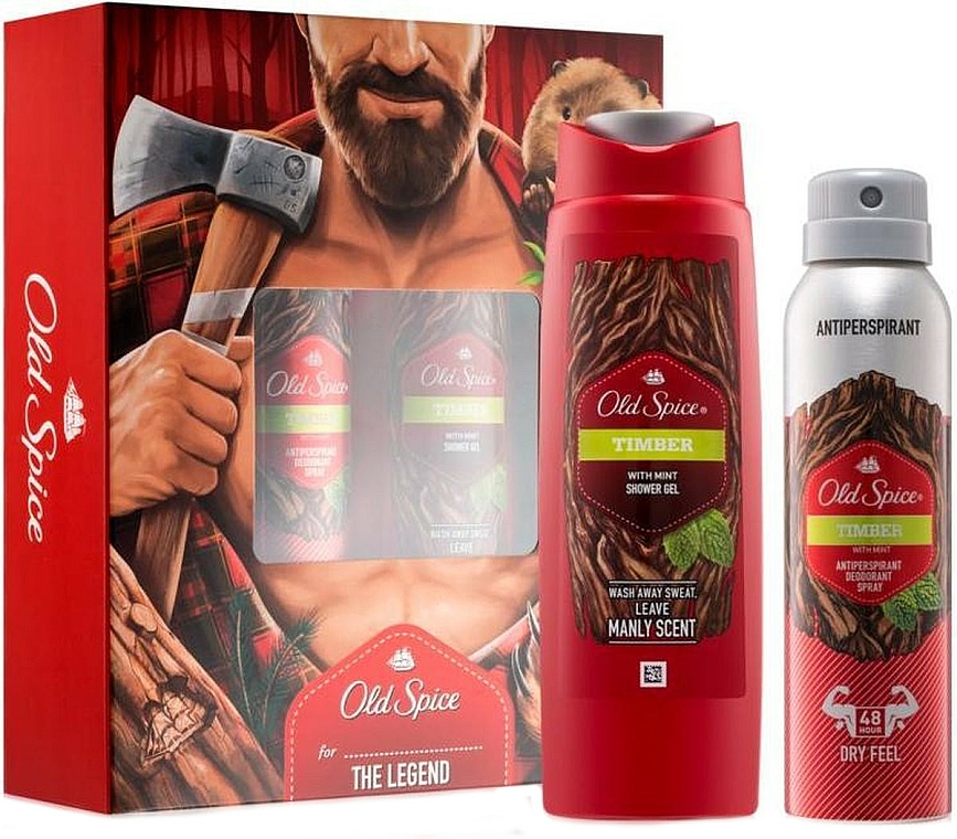 Duftset - Old Spice Timber(Deospray Antitranspirant 150ml + Duschgel 250ml) — Bild N1