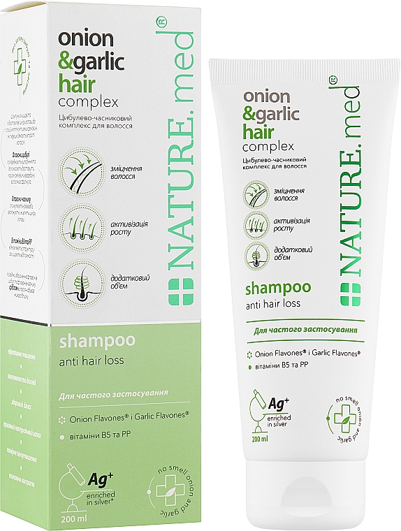Keratin Shampoo gegen Haarausfall - Nature.med Zwiebel-Knoblauch-Haarkomplex — Bild N2