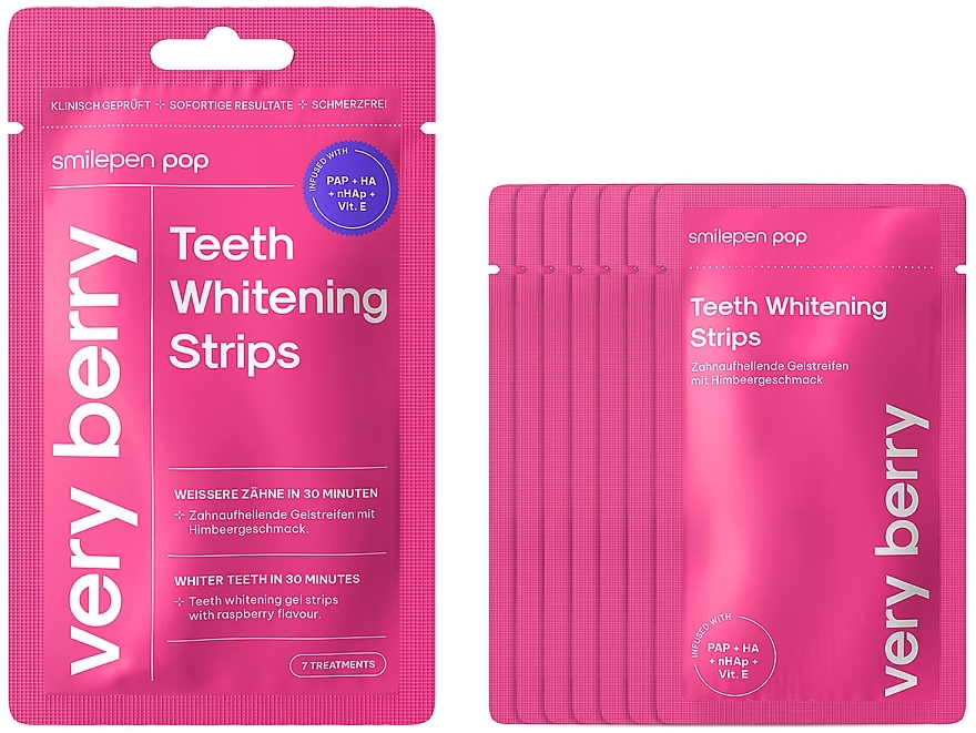 Zahnaufhellungsstreifen - SwissWhite Smilepen Pop Very Berry Teeth Whitening Strips — Bild N2