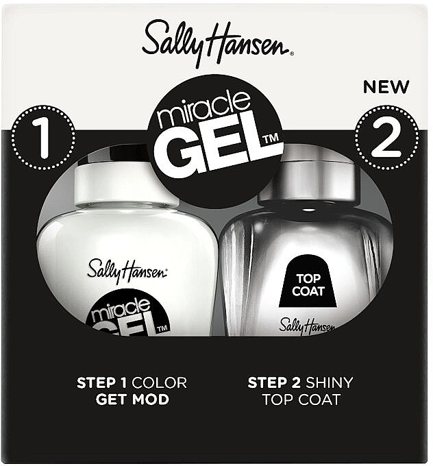 Nagelset - Sally Hansen Miracle Gel Duo 900 (Nagellack/14,7 ml + Top/14,7 ml) — Bild N1