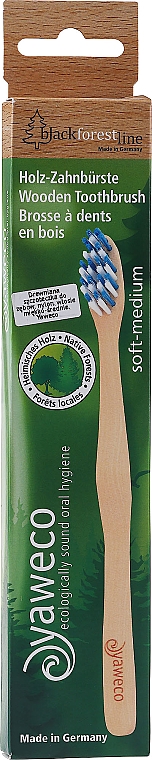 Zahnbürste aus Holz - Yaweco Soft Medium Black Forest Line — Bild N1