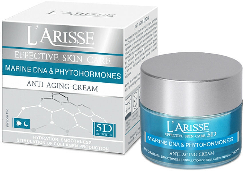 Anti-Falten Gesichtscreme für Tag und Nacht 60+ - Ava Laboratorium L'Arisse 5D Anti-Wrinkle Cream Marine DNA + Phytohormones — Bild N1