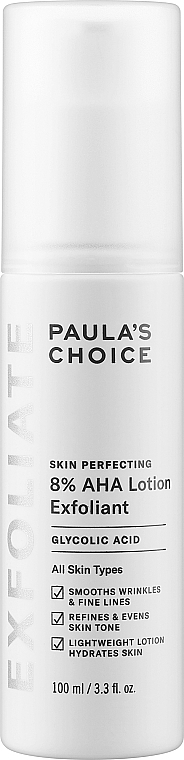 Paula's Choice Skin Perfecting 8% AHA Lotion Exfoliant  - Gesichtsbalsam mit Glykolsäure 8% — Bild N1