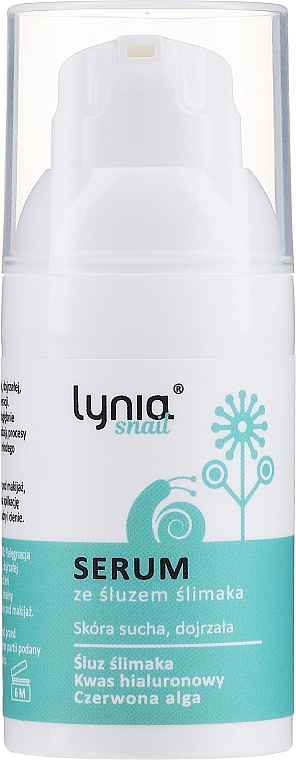 Gesichtsserum mit Schneckenschleim, Hyaluronsäure und Rotalgen für trockene und reife Haut - Lynia Snail Extract Face Serum — Bild N1
