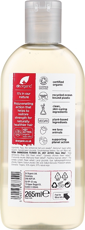 Shampoo mit Rose - Dr. Organic Bioactive Haircare Organic Rose Otto Shampoo — Bild N2