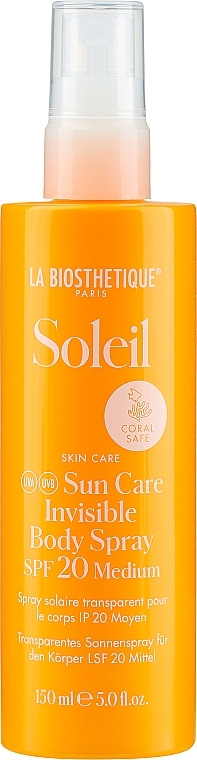 Sonnenschutz-Körperspray SPF 20 - La Biosthetique Soleil Sun Care Invisible Body Spray SPF 20 — Bild N1