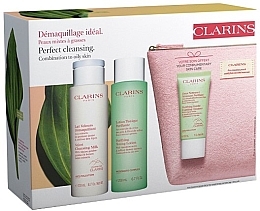 Düfte, Parfümerie und Kosmetik Set - Clarins Premium Cleansing Bag (cl/milk/200ml + f/lot/200ml + f/cl/30ml + bag/1pcs)