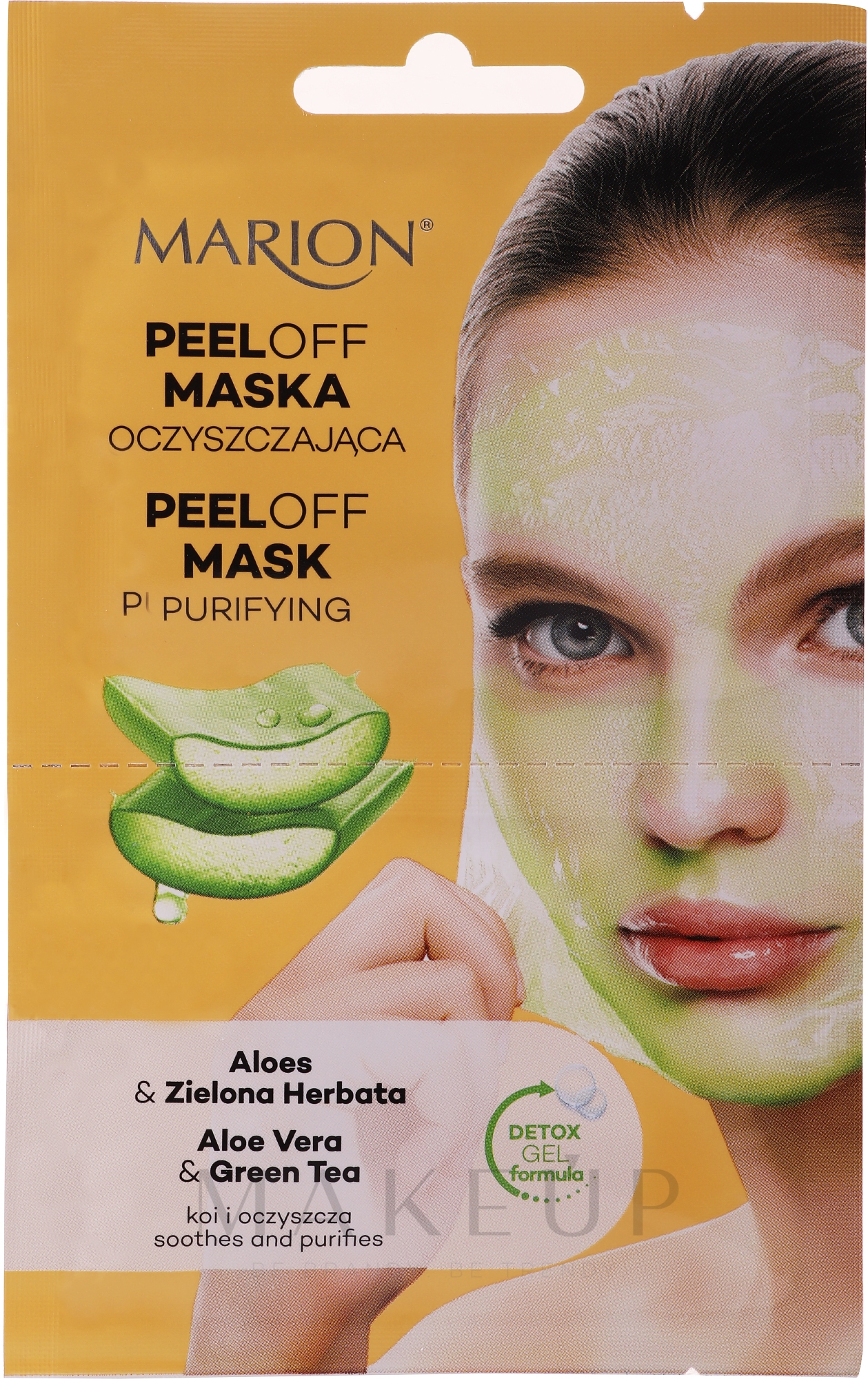 Reinigende Gesichtsmaske mit Aloeextrakt und grünem Tee - Marion Peel-Off Mask — Bild 18 ml