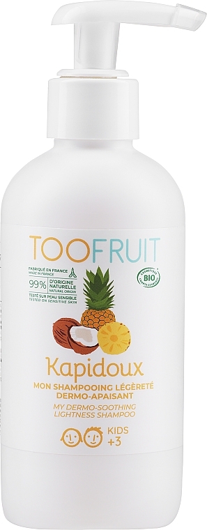 Beruhigendes Shampoo mit Ananas und Kokosnuss - TOOFRUIT Kapidoux Dermo-Soothing Shampoo — Bild N1