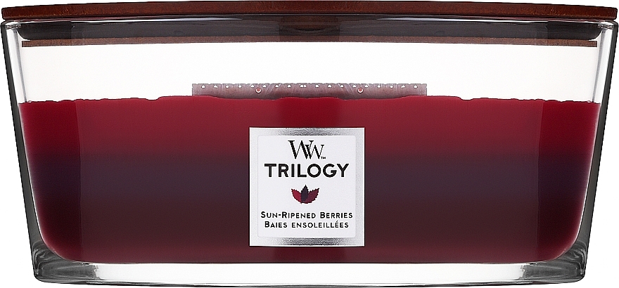 Duftkerze im Glas Sun Ripened Berries - WoodWick Hourglass Trilogy Candle Sun Ripened Berries — Bild N1