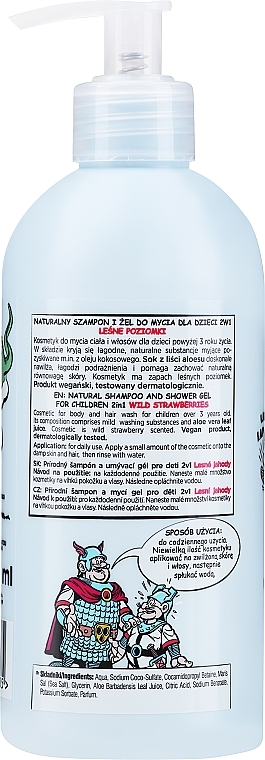 2in1 Shampoo und Duschgel für Kinder mit Erdbeerduft Kajko und Kokosh - 4Organic — Bild N2