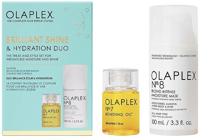 Set - Olaplex Brilliant Shine & Hydration Duo (Haarmaske/30 ml + Haaröl/100 ml) — Bild N1