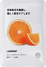 GESCHENK! Tuchmaske für das Gesicht mit Orangenextrakt - Lanbena Orange Serum Facial Mask — Bild N1