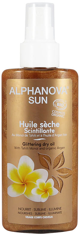 Bräunungsöl für den Körper mit Bronze-Effekt - Alphanova Sun Oil Dry Sparkling