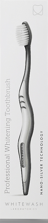 Zahnbürste mit Silberionen mit antibakterieller Wirkung weich weiß und grau - WhiteWash Laboratories Whitening Toothbrush Nanosilver Technology  — Bild N1