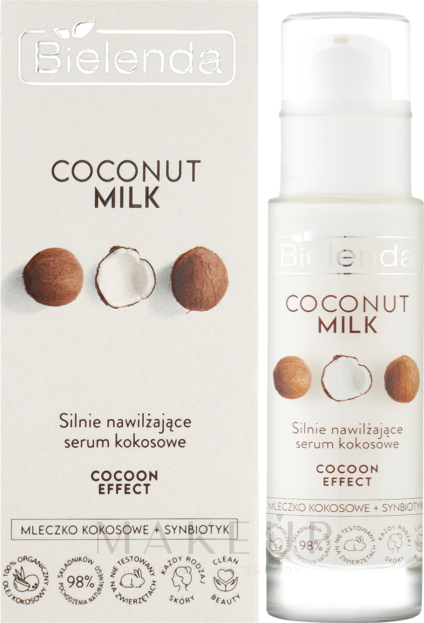 Feuchtigkeitsspendendes Gesichtsserum mit Kokosnuss - Bielenda Coconut Milk Strongly Moisturizing Coconut Serum — Bild 30 ml