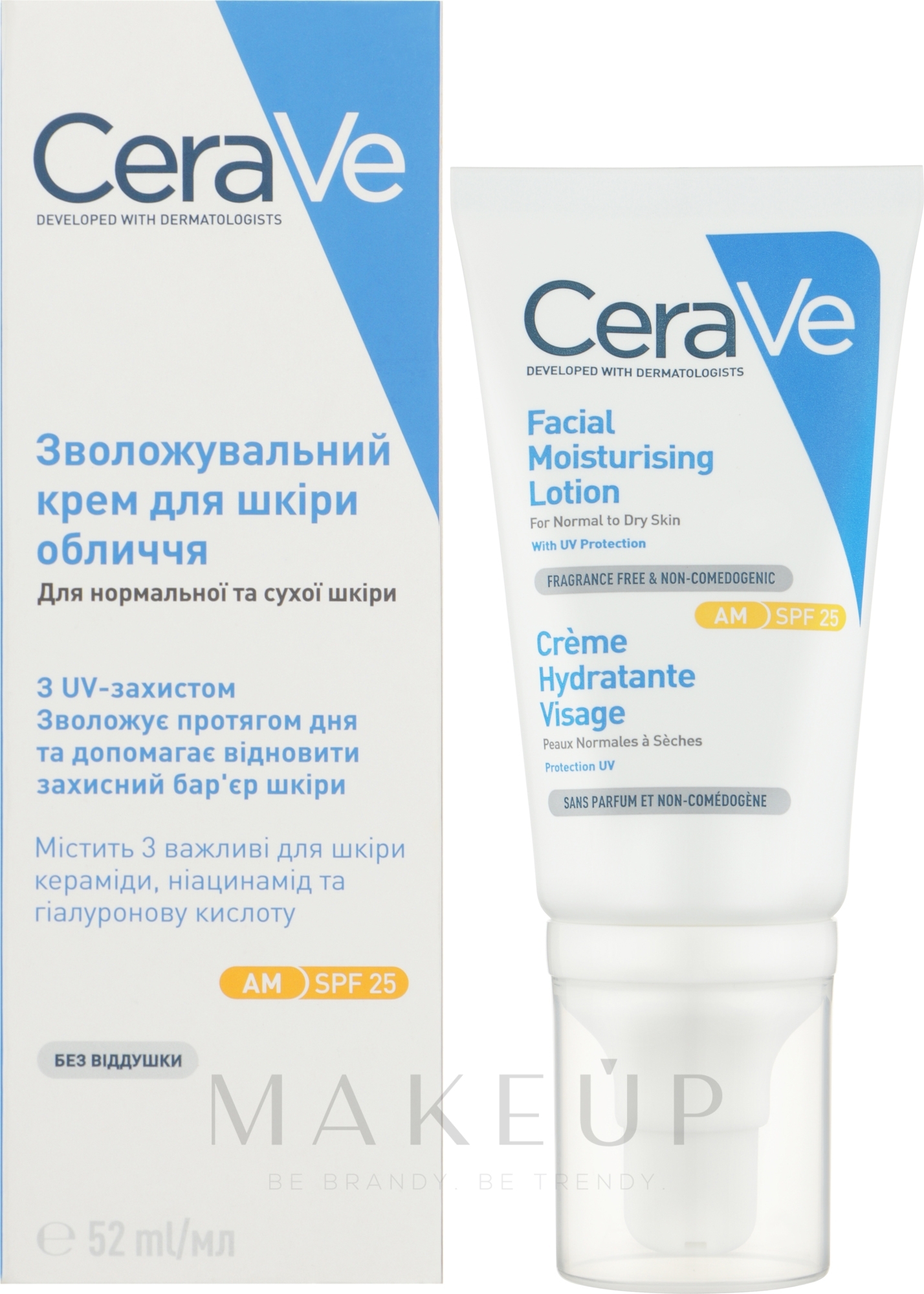 Tages-Gesichtsfeuchtigkeitscreme für normale bis trockene Haut - CeraVe Facial Moisturising Cream SPF25 — Bild 52 ml