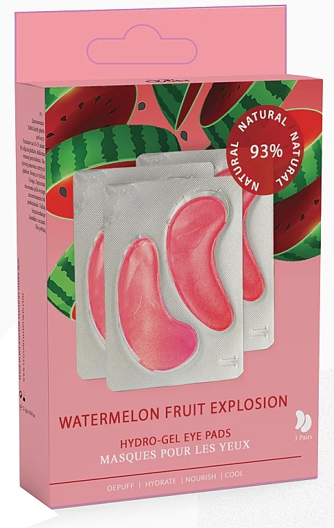 Augenpatches mit Wassermelonenextrakt - Vegan By Happy Watermelon Fruit Explosion Hydro-Gel Eye Pads — Bild N1