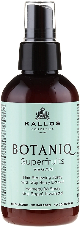 Revitalisierendes Haarspray mit Pflanzenextrakt - Kallos Cosmetics Botaniq Superfruits Hair Renewing Spray — Bild N2