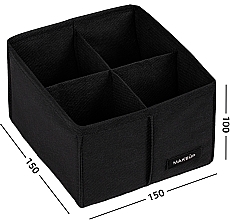 Aufbewahrungs-Organizer mit 4 Fächern schwarz 15x15x10 cm Home - MAKEUP Drawer Underwear Organizer Black — Bild N2