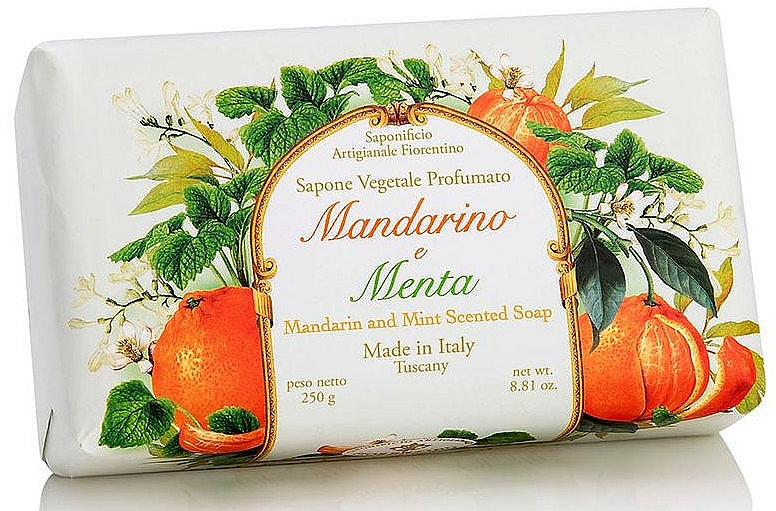 Naturseife mit Mandarine und Minze - Saponificio Artigianale Fiorentino Tangerine & Mint Soap — Bild N1