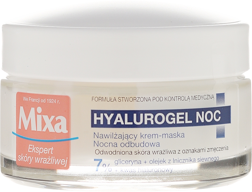 Creme-Maske mit Hyaluronsäure für die Nacht - Mixa Sensitive Skin Expert Hyalurogel Skin Night — Foto N2