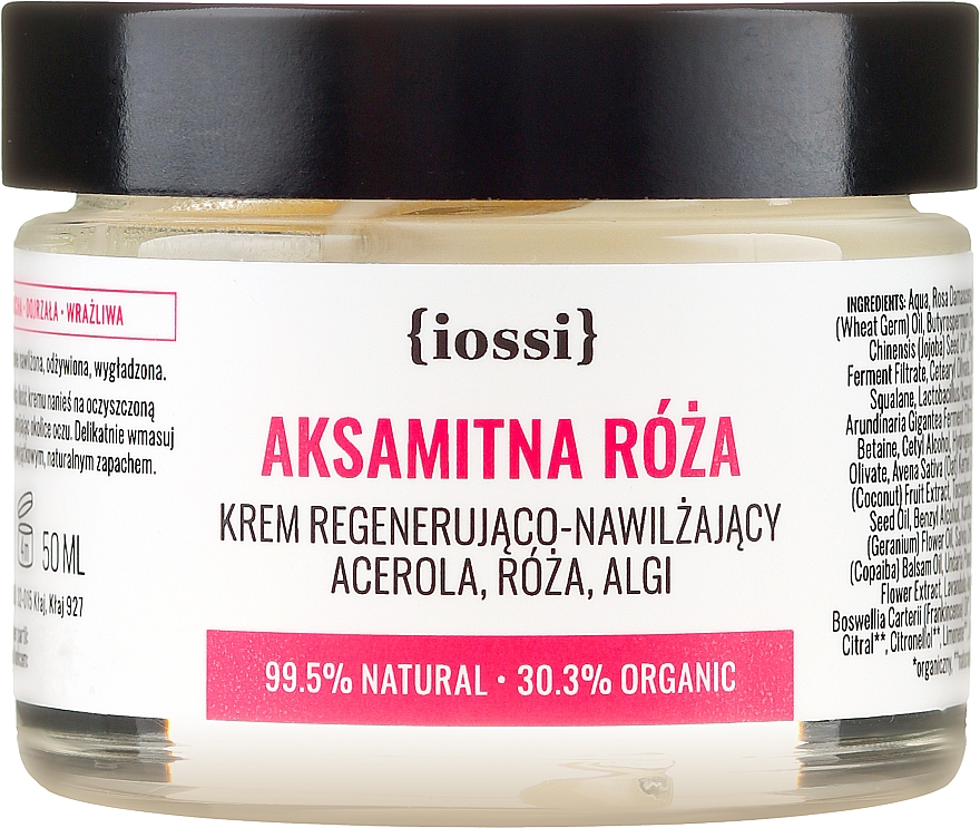Regenerierende und feuchtigkeitsspendende Gesichtscreme mit Acerola, Rose und Algen - Iossi Regenerating Cream