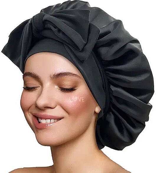 Yeye Bonnet  - Satin-Haarturban mit Bindeband schwarz — Bild N1