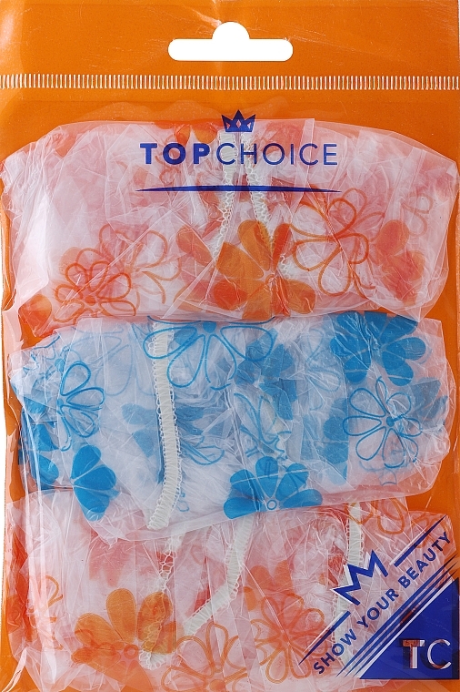 Duschhaube 30659 zwei orange und blau mit Blumen 3 St. - Top Choice — Bild N1