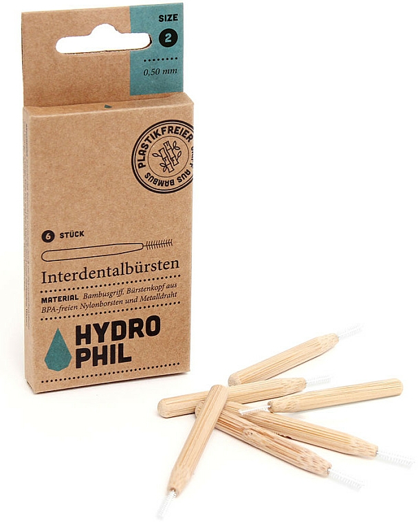 Interdentalbürsten aus Bambus 0.5 mm - Hydrophil Interdental Brushes Size 2 — Bild N1