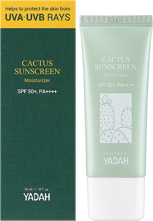Feuchtigkeitsspendende Sonnenschutzcreme - Yadah Cactus Sunscreen Moisturizer SPF50+ PA++++ — Bild N2