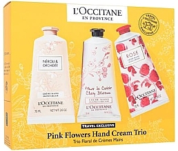 Handpflegeset - L'Occitane Pink Flowers Hand Cream Trio (h/cr/3x75ml) — Bild N1