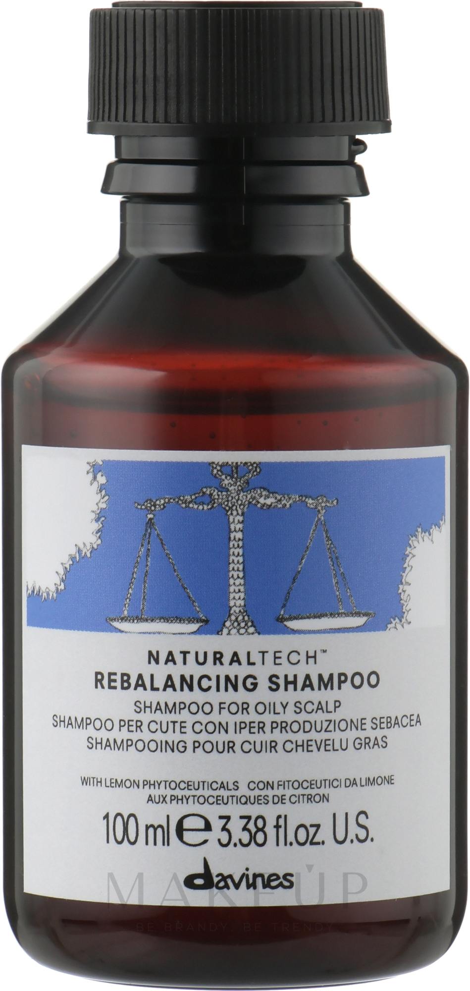 Ausgleichendes und seboregulierendes Shampoo für fettiges Haar - Davines Rebalancing Shampoo — Bild 100 ml