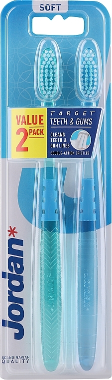 Zahnbürste weich Target Teeth & Gums grün, blau 2 St. - Jordan Target Teeth & Gums Toothbrush — Bild N3