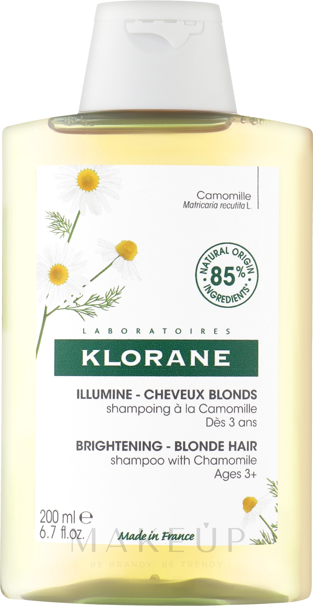 Volumen-Shampoo für blondes Haar mit Kamillenextrakt - Klorane Shampoo with Chamomile Extract — Bild 200 ml