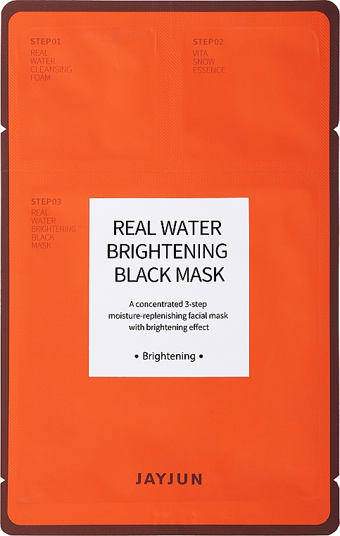 Aufhellende Tuchmaske für das Gesicht in 3 Schritten mit Papayaextrakt, Ceramiden und Niacinamid - Jayjun Real Water Brightening Black Mask — Bild N1