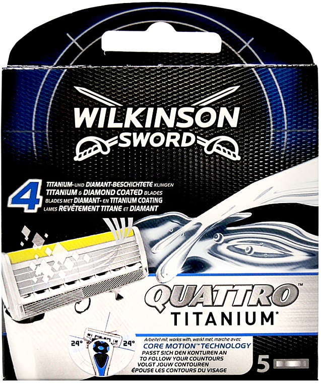 Rasierklingen 5 St. - Wilkinson Sword Quattro Titanium Core Motion Blades — Bild N1