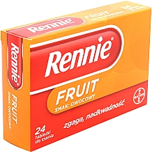Düfte, Parfümerie und Kosmetik Nahrungsergänzungsmittel Pillen gegen Sodbrennen mit Obstgeschmack - Bayer Rennie Fruity