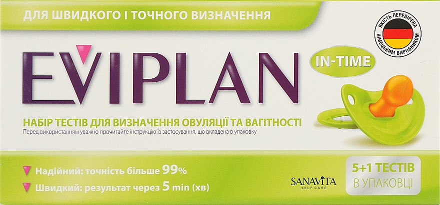 Ovulations- und Schwangerschaftstest-Set, 5 + 1 St. - Eviplan — Bild N1