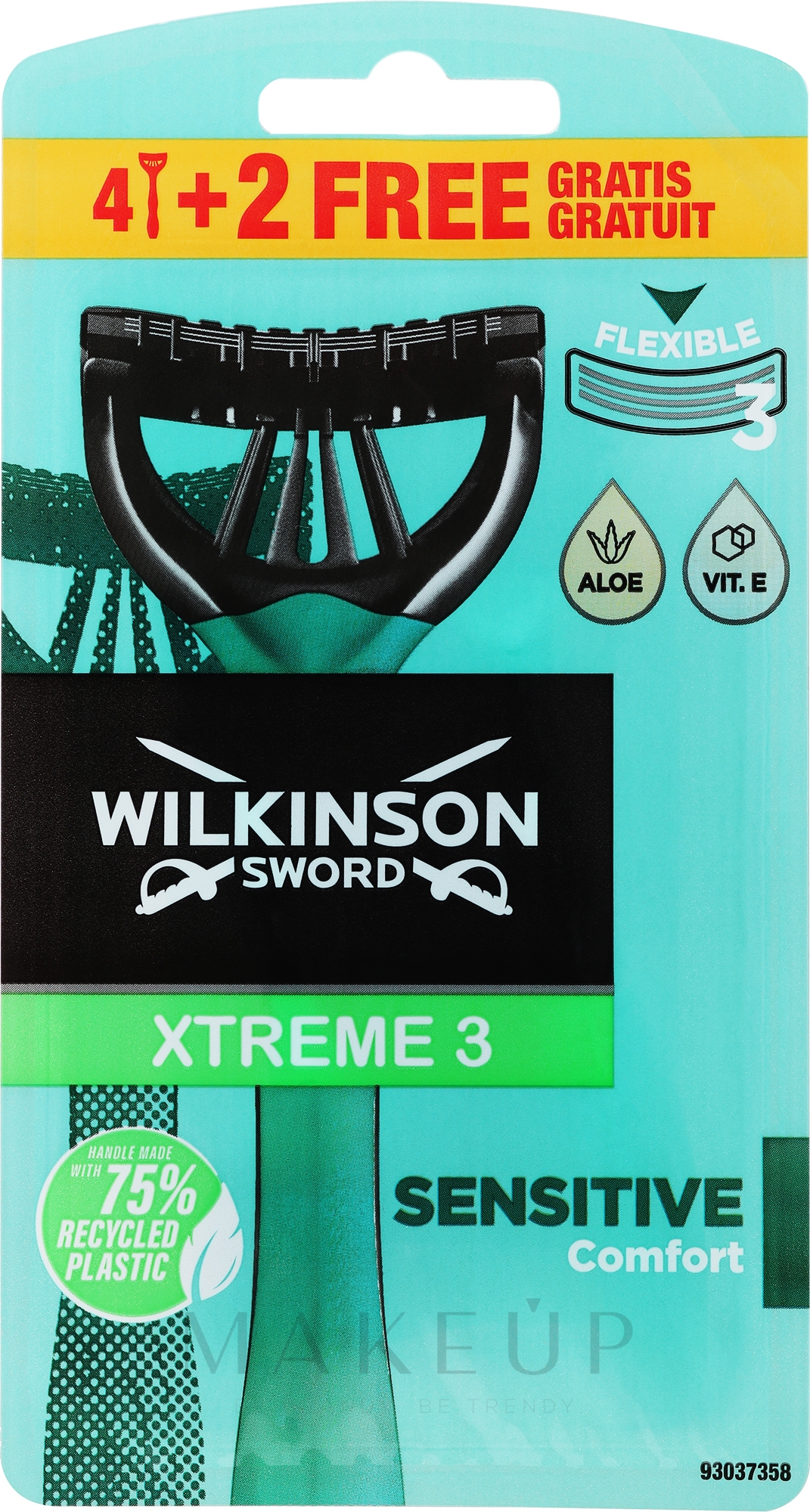 Einwegrasierer 4+2 St. - Wilkinson Sword Xtreme 3 Sensitive — Bild 6 St.