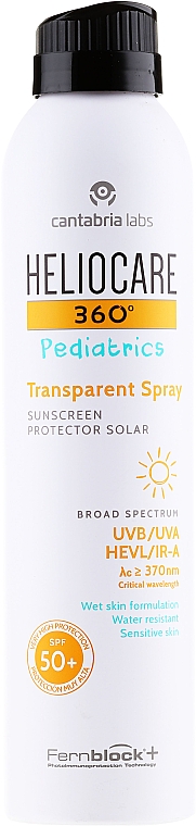 Unsichtbares Sonnenschutzspray SPF 50 - Cantabria Labs Heliocare 360º Transparent Spray SPF50 — Bild N1
