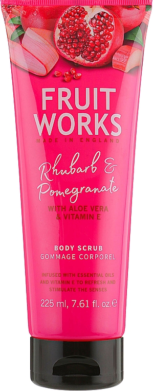 Körperpeeling mit Rhabarber und Granatapfel - Grace Cole Fruit Works Body Scrub Rhubarb & Pomegranate — Bild N1