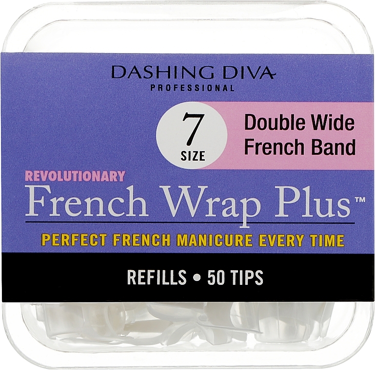 Nageltips French Wrap - Dashing Diva French Wrap Plus Double Wide White 50 Tips Size 7 — Bild N1