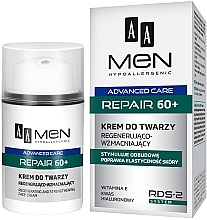 Regenerierende und stärkende Gesichtscreme mit Vitamin E und Hyaluronsäure für Männer 60+ - AA Men Advanced Repair 60+ Face Cream — Bild N1