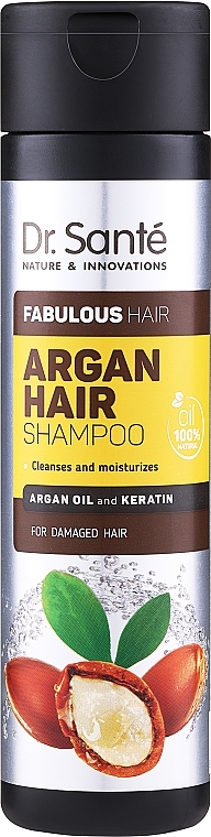 Feuchtigkeitsspendendes Shampoo mit Arganöl und Keratin - Dr. Sante Argan Hair — Bild N1