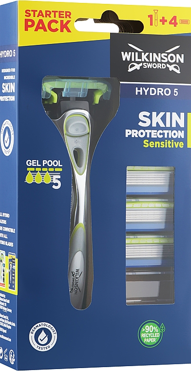 Rasierer mit 4 Ersatzklingen - Wilkinson Sword Hydro 5 Skin Protection Sensitive — Bild N1