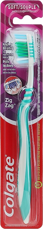Zahnbürste weich grau-grün - Colgate ZigZag Soft  — Bild N1